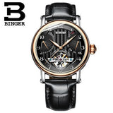Switzerland watches men luxury brand BINGER business sapphire Water Resistant leather strap Mechanical Wristwatches B-1172-2