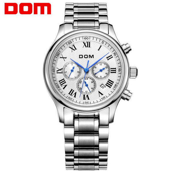 DOM  men watches top brand luxury watch waterproof mechanical watch leather watch Business reloj hombre marca de lujo M-56