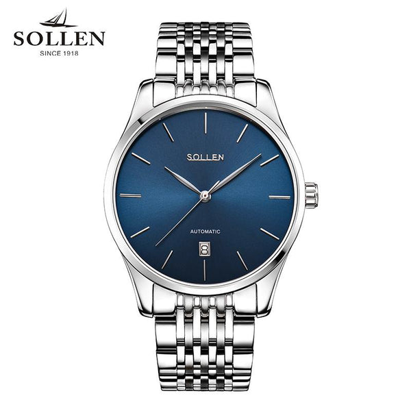 reloj hombre new fashion simple quality steel automatic mechanical men watch Original genuine ultra-thin waterproof male watches