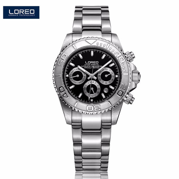 LOREO Design Auto Date Watches Steel Brand Automatic Mechanical Watch Men Watch 200M Waterproof  Luminous Wristwatches AB2062