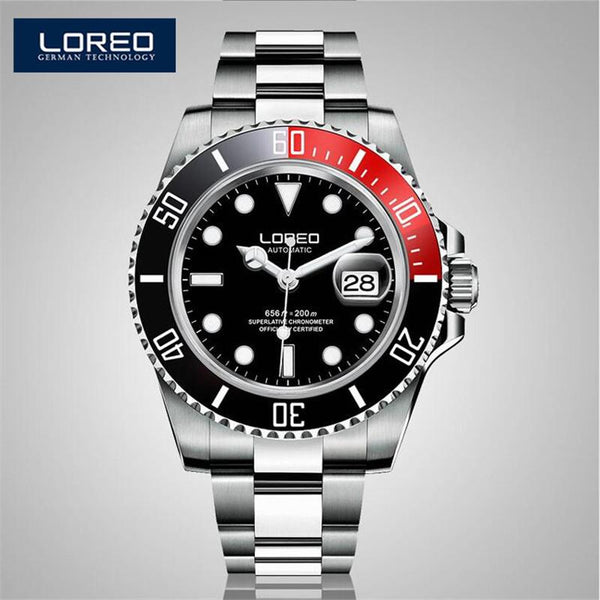 LOREO Christmas Gift Automatic Men Watch Factory Stainless Steel Bracelet Free Shipping With Gift Box Luminous Waterproof AB2280