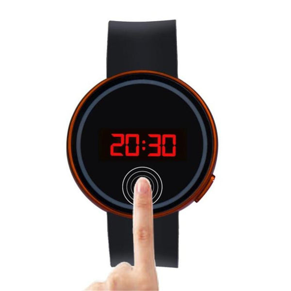 Fashion Men Women Watch LED Touch Screen Date Silicone Wrist Black Watch  creative    screen men and women lovers watch smart el