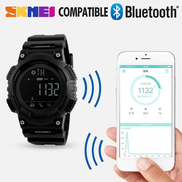 SKMEI Men Smart Watch Remote Camera Call Reminder Digital Wristwatches Pedometer Waterproof Man Sport Watches Relogio Masculino