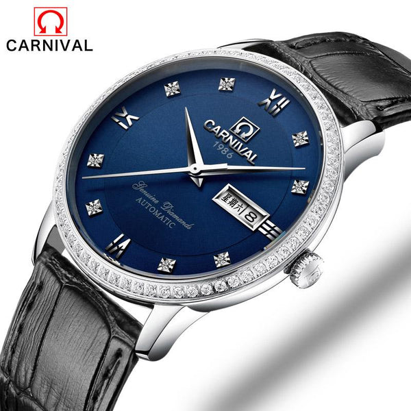 Minimalist Design Switzerland Watches Carnival Luxury Brand Leather Watch 2017 New Men Business Automatic Mechanical Watches