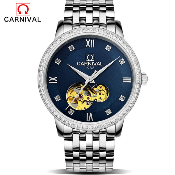 CARNIVAL Mechanical watch Men's Skeleton wristwatches self-wind Wrist Watch Water resistant Relogio Masculino Luxury Fashion