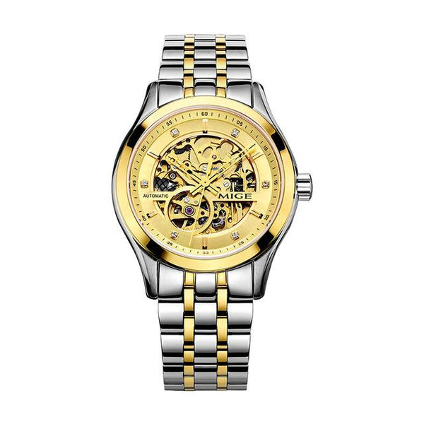 MIGE Watches Men Tourbillion Hollow Mechanical Wristwatch Synthetic Sapphire Crystal Stainless Steel Bracelets Relogio Feminino