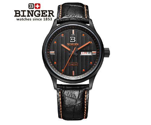 Switzerland men's watch luxury brand Wristwatches BINGER business Automatic men watches sapphire full stainless steel B5006-9