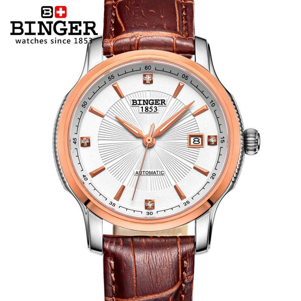 Switzerland BINGER men's watch luxury brand Mechanical Wristwatches movement full stainless steel  BG-0405-7