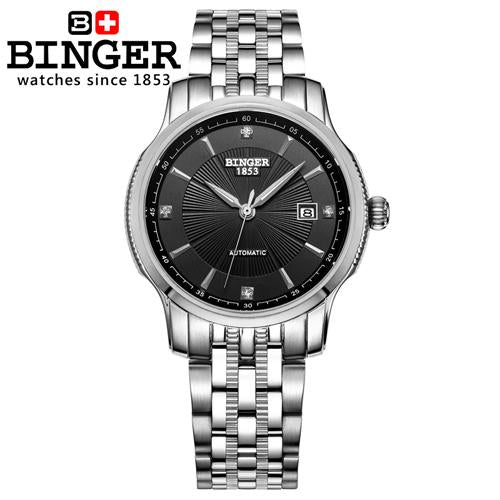 Switzerland BINGER men's watch luxury brand Mechanical Wristwatches movement full stainless steel  BG-0405-4