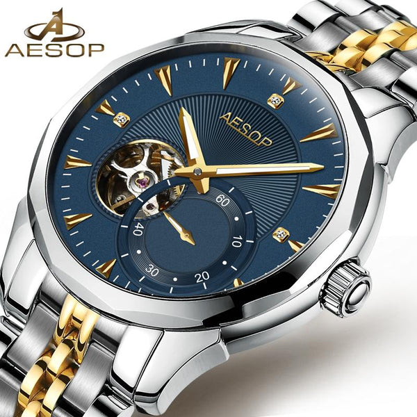 AESOP Luxury Blue Men Watch Men Automatic Mechanical Sapphire Crystal Wrist Wristwatch Male Clock Relogio Masculino Hodinky 46