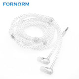 FORNORM Rhinestone Jewelry Pearl Necklace Earphones Design 3D Surround Sound In-ear Handsfree Earbuds With HD Microphone Newest