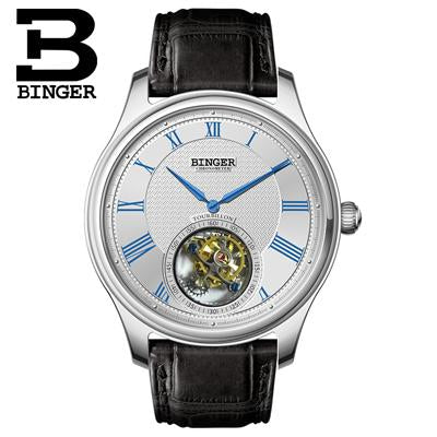 Switzerland BINGER Men Watch Brand Luxury Seagull Automatic Movemt Watches Male Tourbillon Sapphire Alligator Hide Mechanical 2