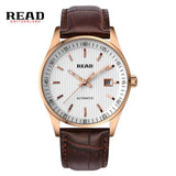 READ Men's business automatic mechanical Leather Strap watch Luxury Brand Fashion Waterproof  Wristwatch R8009