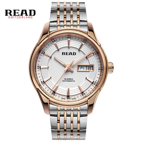 READ Men's Watch Classic double calendar Mens watch fashion men's Hot Luxury Brand  Business Clock Steel Watch R8082