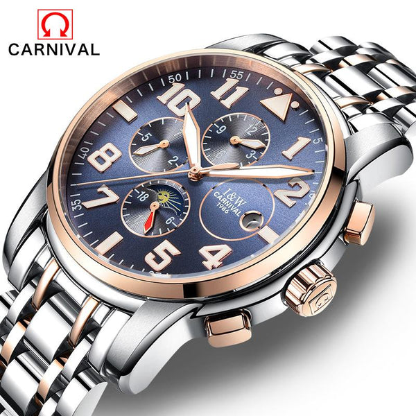 Automatic watch mens mechanical 2017 brand luxury CARNIVAL orologi tourbillon clock men sports watch military automatik watch