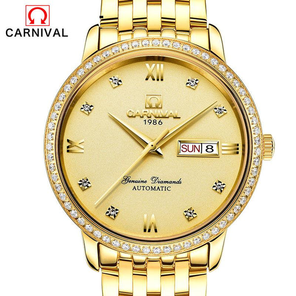 Relogio Masculino 2017 Carnival Watches Men Business Stainless Steel Wristwatch Mens Fashion Automatic Mechanical Watch Reloj