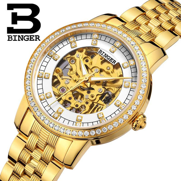 Switzerland Binger Watch Women Luxury Brand Miyota Automatic Mechanical Movement Watches Sapphire Waterproof Ladies Watch 5051L