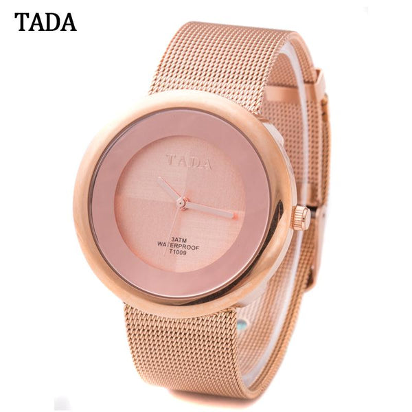 3ATM Waterproof Brand TADA Mesh Steel Band Japan Quartz Movement Women's Watches Fashion High Quality Lady Relos Wristwatches