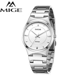 MIGE Women Watches Men Quartz Movement Synthetic Sapphire Crystal Water Resistant 316L Stainless Steel Bracelet Relogio Feminino