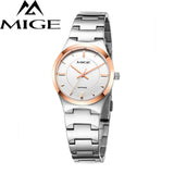 MIGE Women Watches Men Quartz Movement Synthetic Sapphire Crystal Water Resistant 316L Stainless Steel Bracelet Relogio Feminino