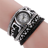 High quality Vintage Fashion Crystal Band Bracelet Dial Quartz Dress Wrist Analog Watch relogio feminino Sep2