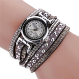 High quality Vintage Fashion Crystal Band Bracelet Dial Quartz Dress Wrist Analog Watch relogio feminino Sep2