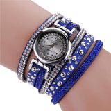 High quality Vintage Fashion Crystal Band Bracelet Dial Quartz Dress Wrist Analog Watch relogio feminino Sep2