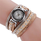 High quality Vintage Fashion Crystal Band Bracelet Dial Quartz Dress Wrist Analog Watch relogio feminino Sep2