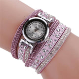 High quality Vintage Fashion Crystal Band Bracelet Dial Quartz Dress Wrist Analog Watch relogio feminino Sep2