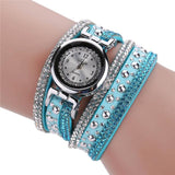 High quality Vintage Fashion Crystal Band Bracelet Dial Quartz Dress Wrist Analog Watch relogio feminino Sep2