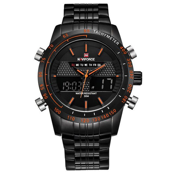 Watches men NAVIFORCE 9024 luxury brand Full Steel Quartz Clock Digital LED Watch Army Military Sport watch relogio masculino