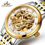 AESOP Luxury Watch Men Automatic Mechanical Wrist Wristwatch Gold Dragon Waterproof Male Clock Relogio Masculino Famous Brand 40