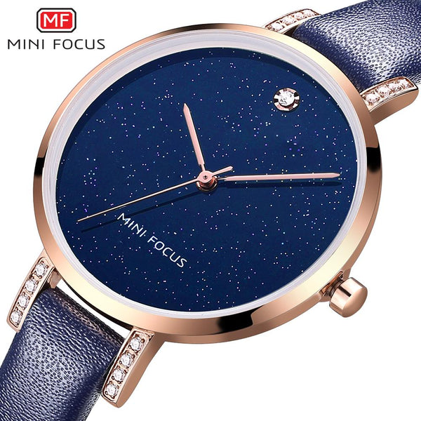 MINIFOCUS New Watch Women Quartz Watches Ladies Luxury Leather Wrist Watch Female Montre Femme Relogio Feminino Original Box