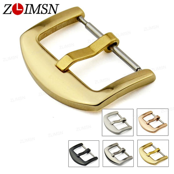 ZLIMSN 500pcs Stainless Steel Watch Buckle Black Silver Gold Rose Gold 16mm 18mm 20mm 22mm 24mm 26mm Watchband Pin Buckle