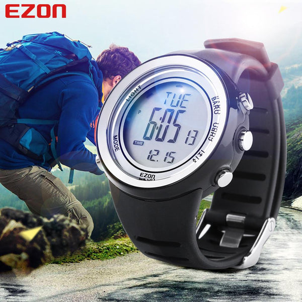 Sport Outdoor Climbing Watch for Men Women EZON Multifunction Sports Stop Watch Waterproof 5ATM Altimeter Barometer Wristwatch