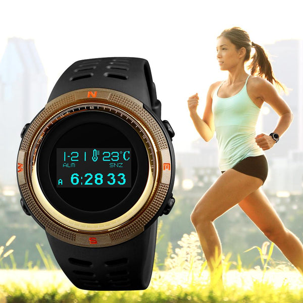 SKMEI Women Watch Sport Outdoor Compass Wristwatch Waterproof Calorie Steps Mileage Complete Calendar Digital Sport Watch Women