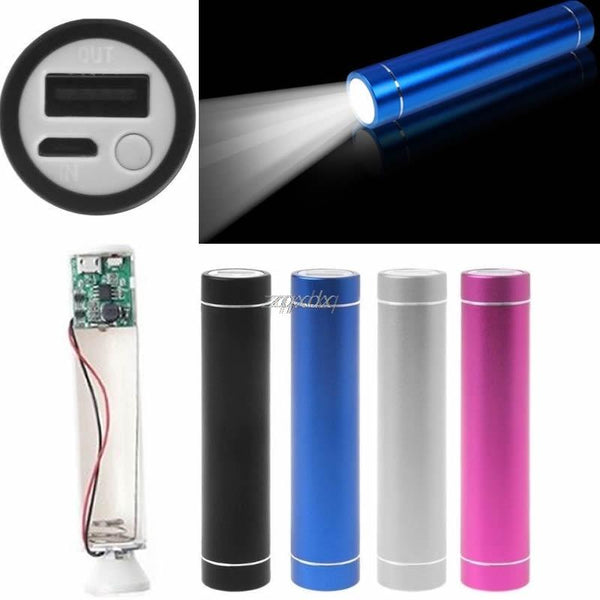 1x 18650 Battery USB Holder Power Bank Case DIY 3 Mode Flashlight For Cell Phone Z07 Drop ship