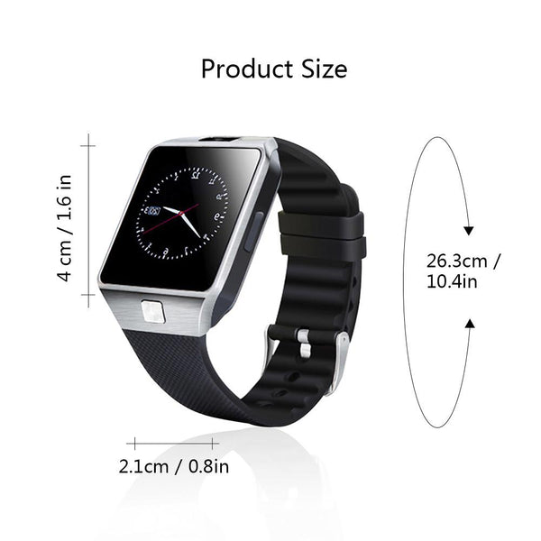 2G Smart Watch MTK6261 CPU 1.54in LCD Touch Screen Camera BT 3.0 Fitness Tracker Support Nano SIM Card Pedometer Stopwatch Sleep Monitoring Smart Wristwatch for Android 3.0