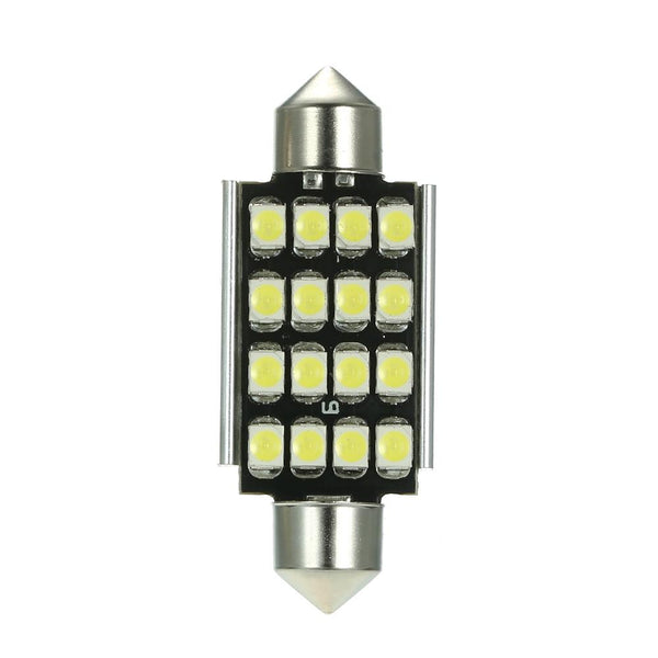 White 12V  41mm 16 SMD 3528 Car Interior Dome Festoon LED Light Bulbs Lamp