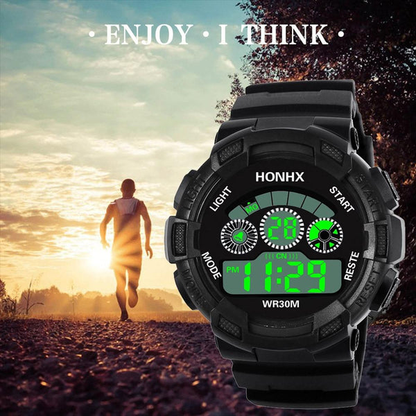 Men's Clock Sport Digital LED Waterproof Wrist Watch Luxury Men Analog Digital Military Army Stylish Mens Electronic watch Clock