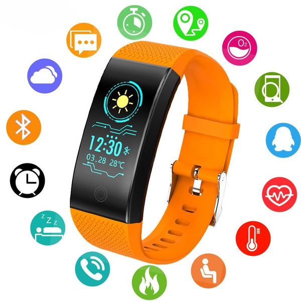 2018BANGWEI New Smart Watch Men Sport Watch Bracelet Color Heart Rate Pedometer IP67 Waterproof Fitness Bracelet Digital Clock