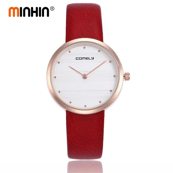 MINHIN Ladies Dress Watch Genuine Leather Watchband Women Quartz Wristwatches 5 Colors Smart Watches Top Brand Luxury Watches