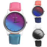 FUNIQUE Wrist Watch Women Candy Color Leather Strap Alloy Display Quartz Watch Student Quartz Alloy Buckle No waterproof Smart