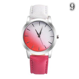 FUNIQUE Wrist Watch Women Candy Color Leather Strap Alloy Display Quartz Watch Student Quartz Alloy Buckle No waterproof Smart