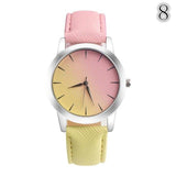 FUNIQUE Wrist Watch Women Candy Color Leather Strap Alloy Display Quartz Watch Student Quartz Alloy Buckle No waterproof Smart