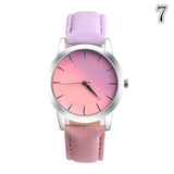 FUNIQUE Wrist Watch Women Candy Color Leather Strap Alloy Display Quartz Watch Student Quartz Alloy Buckle No waterproof Smart