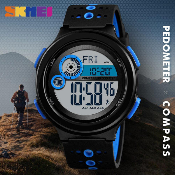 Fashion SKMEI Compass Watch Sport Digital Wristwatches Outdoor Sports Men Watch Pedometer Calorie Waterproof Relogio Masculino